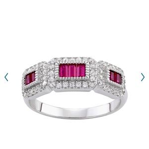 Lab created ruby and white sapphire ring size 9